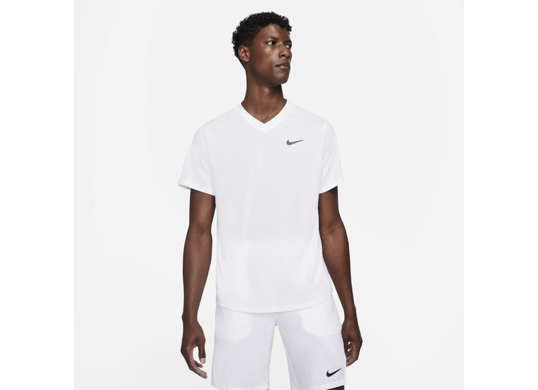 Nikecourt dri-fit victory tennis shirt wit/zwart heren