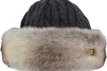 Barts Fur Cable Bandhat heather brown dames