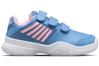 K.Swiss Court Express Strap Omni tennisschoen silver lake blue/roze KIDS