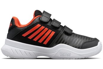 K.Swiss Court Express Strap Omni tennisschoen zwart/spicy oranje KIDS