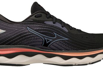 Mizuno Wave Sky 6 loopschoen zwart/quiksilver/hot coral dames