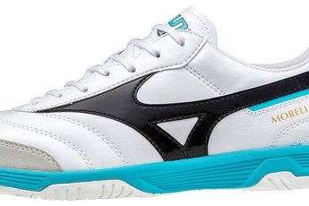 Mizuno Morelia sala classic IN voetbalschoen wit/zwart/blauw