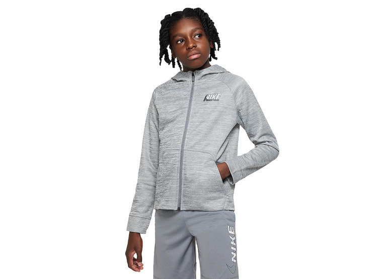 Nike Therma-FIT Training hoodie Carbon Heather/Zwart/Iron Grey/Light Smoke Grey KIDS