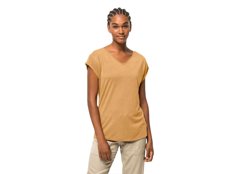 Jack Wolfskin Coral Coast T-shirt honing geel dames