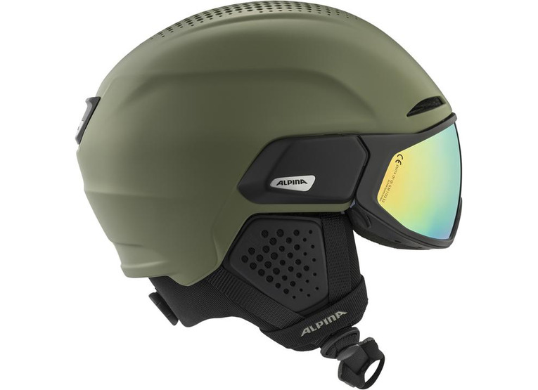 Alpina ALTO Q-Lite skihelm met vizier mat olijfgroen unisex