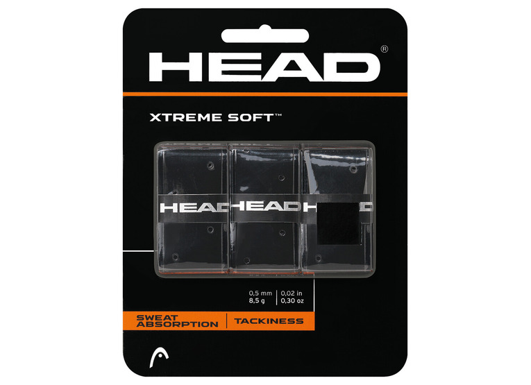 Head Xtreme soft overgrip 3 stuks zwart