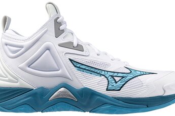 Mizuno Wave Momentum 3 Mid volleybalschoen wit/sailor blue/zilver heren