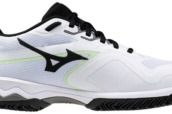 Mizuno Wave Exceed light 2 CC tennisschoen wit/met grijs/zwart heren