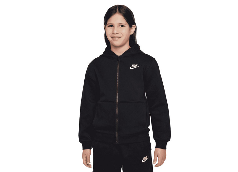 Nike Sportswear Club fleece FZ hoodie zwart KIDS