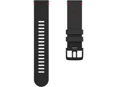 Polar geperforeerde leren horlogeband 22mm zwart unisex