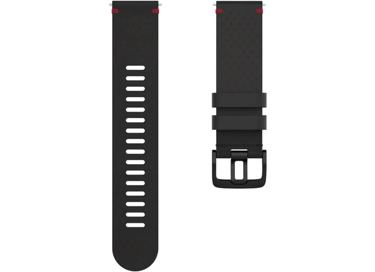 Polar geperforeerde leren horlogeband 22mm zwart unisex
