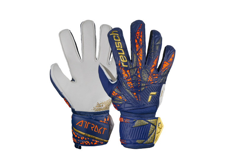 Reusch Attrakt Grip Jr. keepershandschoen premium blauw/goud KIDS