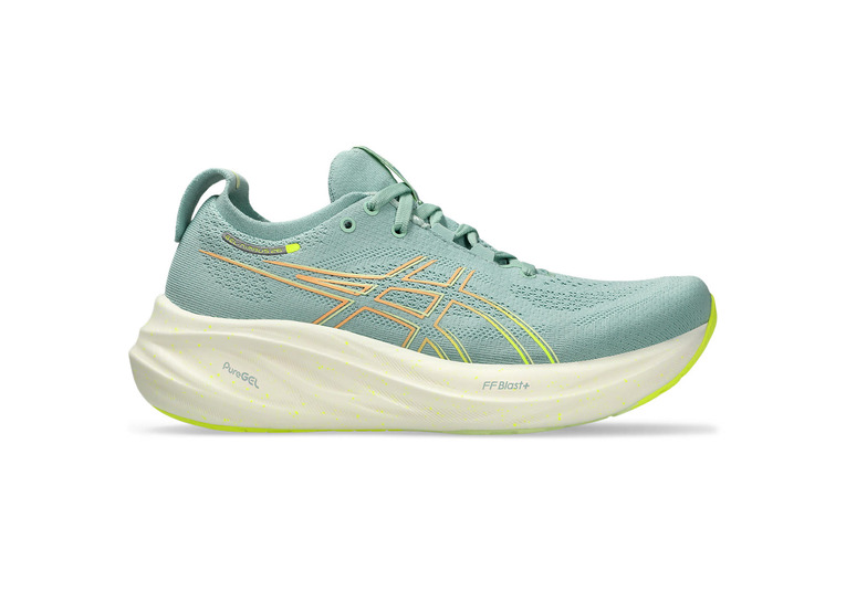 Asics Gel-Nimbus 26 loopschoen light celadon/safety yellow dames