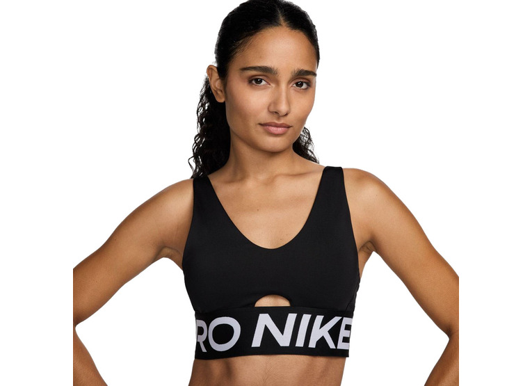 Nike Indy Plunge padded sport-bh met medium ondersteuning zwart/wit dames