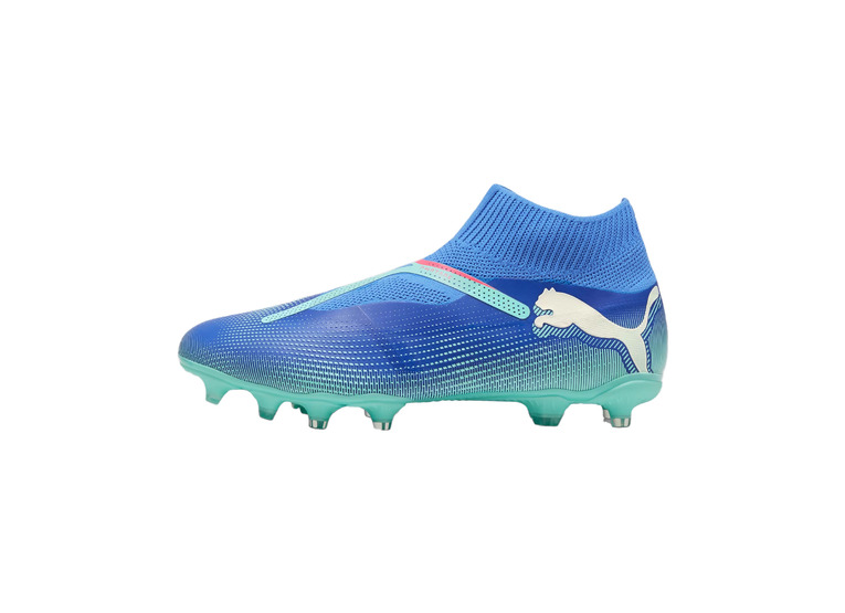 Puma Future 7 Match+ FG/AG veterloze voetbalschoen bluemazing/wit/electric peppermint