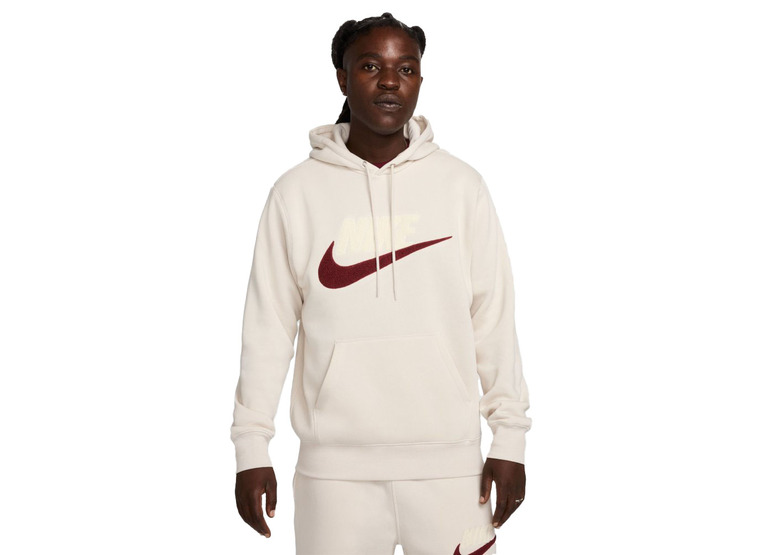 Nike club BB futura hoodie beige/rood
