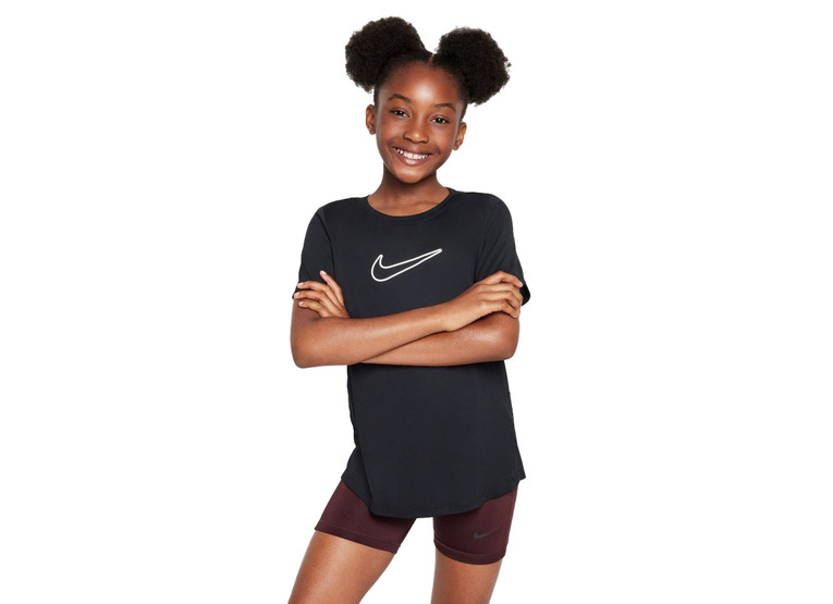 Nike One Fitted Dri-FIT T-shirt zwart meisjes