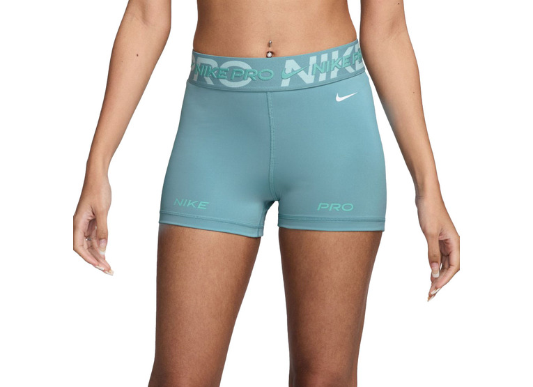 Nike Pro mid-rise bikershort denim turquoise dames