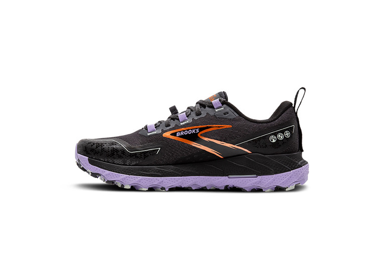 Brooks Cascadia 18 trailschoen ebony/sweet lavender/copper dames