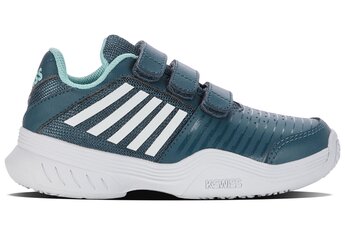 K-Swiss Court Express strap omni tennisschoen indian teal/wit/aqua splash KIDS