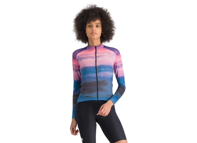 Sportful Flow superfiara thermal jersey blauw/roze dames