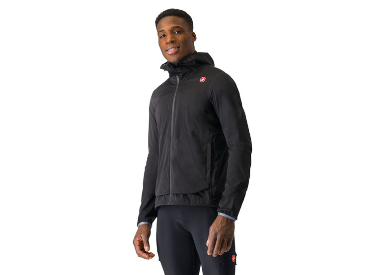 Castelli unlimited rain jacket light black heren