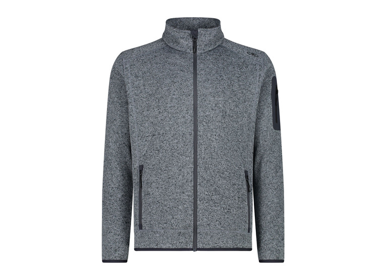 CMP melange knit-tech heavy fleece alluminio/titanio heren