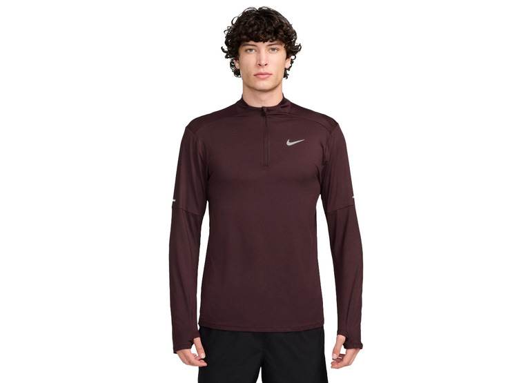 Nike Dri-FIT hardlooptop met halflange rits donkerrood heren