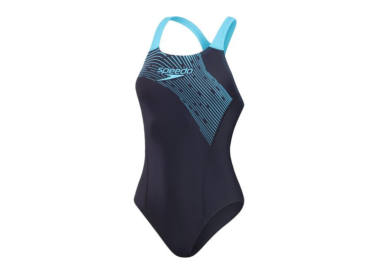 Speedo Medley logo badpak navy/blauw dames