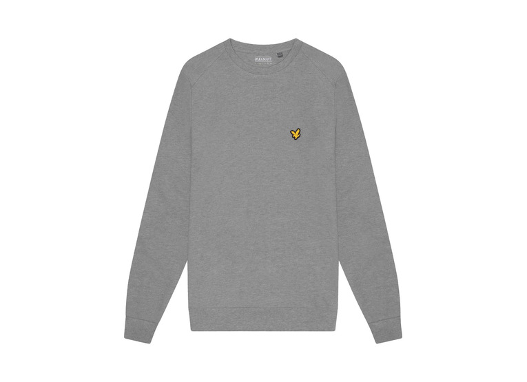 Lyle & Scott Crew neck fly fleece sweatshirt mid grey marl heren