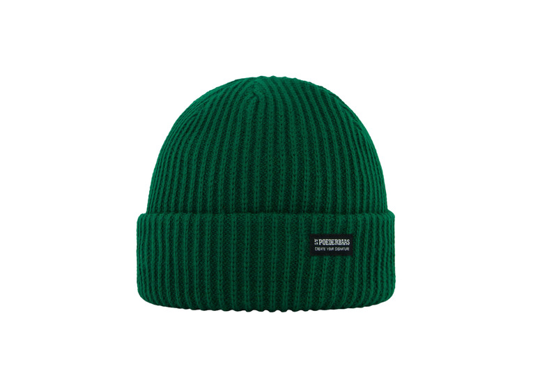 Poederbaas Royal rib beanie groen unisex