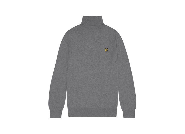 Lyle & Scott cotton merino turtleneck jumper grijs heren