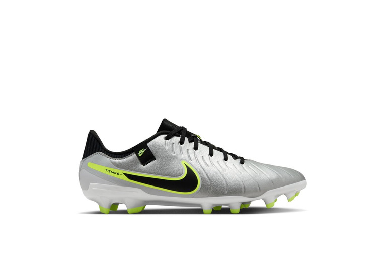 Nike Tiempo Legend 10 academy low -top FG/MG voetbalschoen met silver/volt/zwart