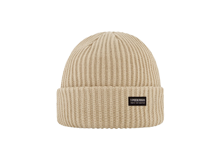 Poederbaas Royal rib beanie sand unisex