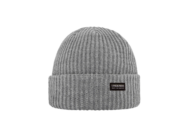 Poederbaas Royal rib beanie grijs unisex