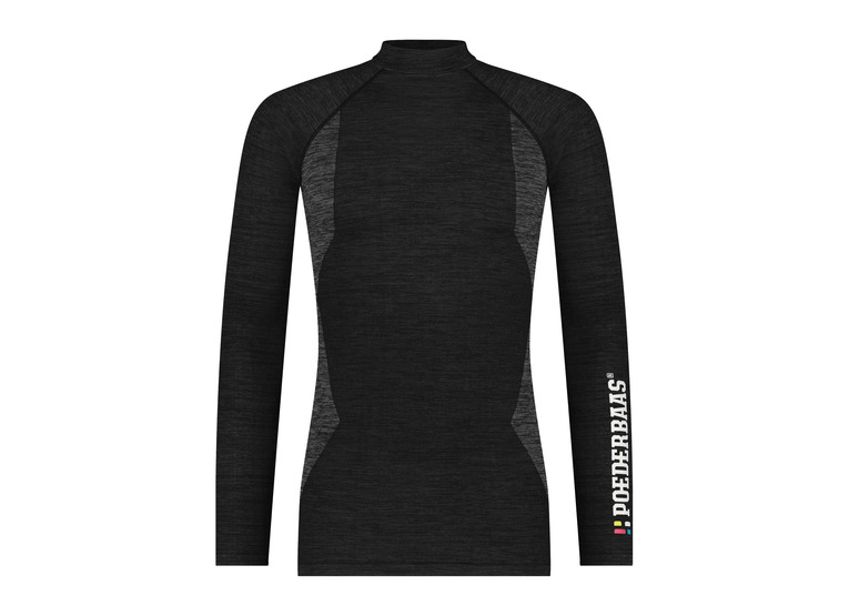 Poederbaas technical thermoshirt zwart heren