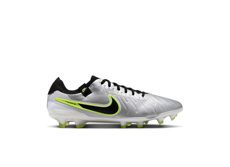 Nike Tiempo Legend 10 Pro low-top FG voetbalschoen met silver/volt