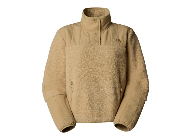 The North Face Cragmont fleece met kwartrits khaki stone dames