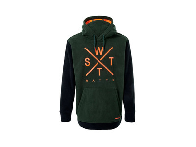 Watts X-Track fleece hoodie donkergroen/fluo oranje heren