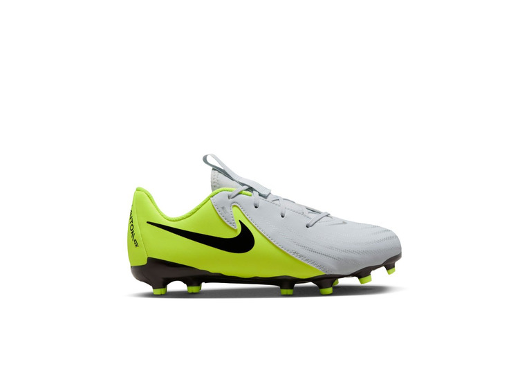 Nike Jr. Phantom GX 2 academy FG/MG low top voetbalschoen met silver/volt/zwart KIDS