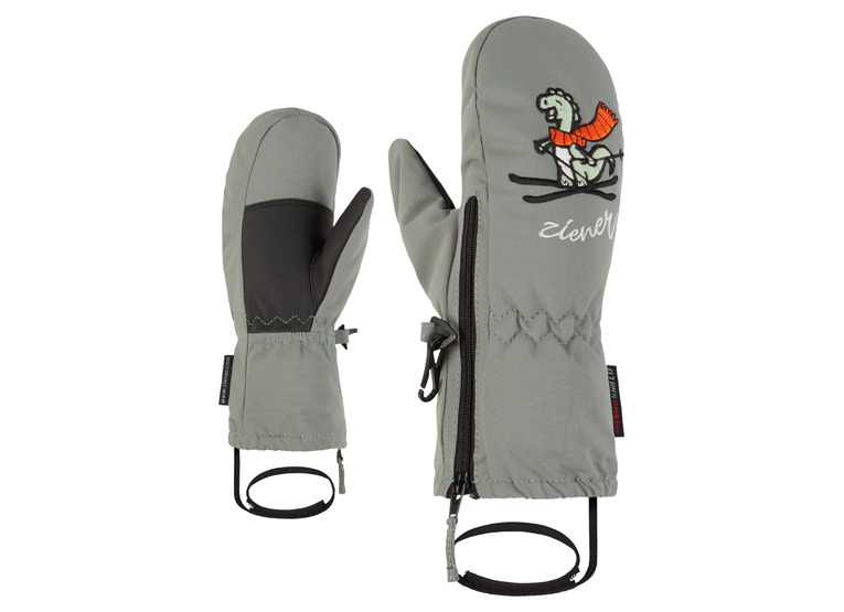 Ziener Le zoo skihandschoen green mud KIDS