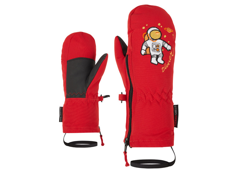 Ziener Le zoo skihandschoen rood KIDS