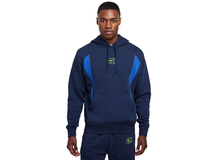 Nike Sportswear Air fleece hoodie navy/game royal/volt heren