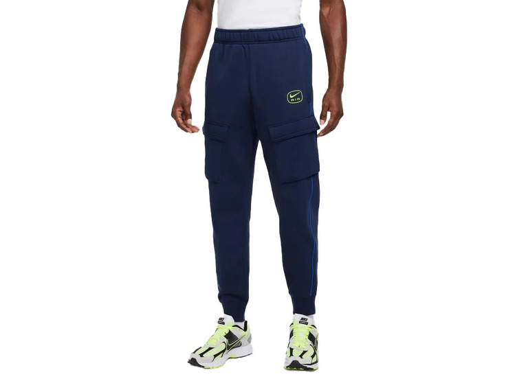 Nike Air fleece cargo joggingbroek midnight navy/volt heren