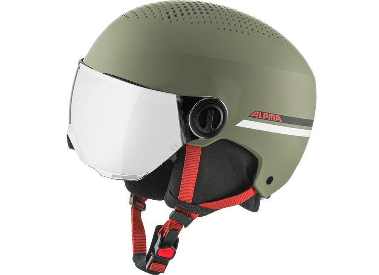 Alpina Zupo Visor Q-lite skihelm olive red mat unisex