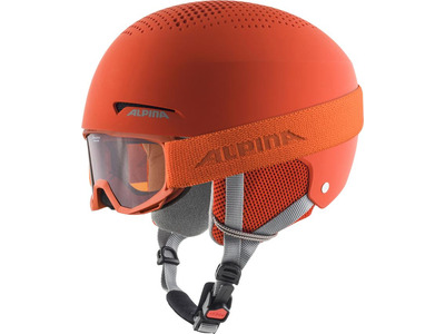 Alpina Zupo set & Piney skibril met helm pumpkin/mat oranje KIDS