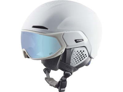 Alpina Alto QV skihelm met vizier mat wit/ice blue unisex