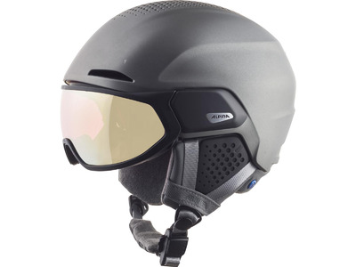 Alpina Alto QV skihelm met vizier gun metal mattwit/zilver unisex