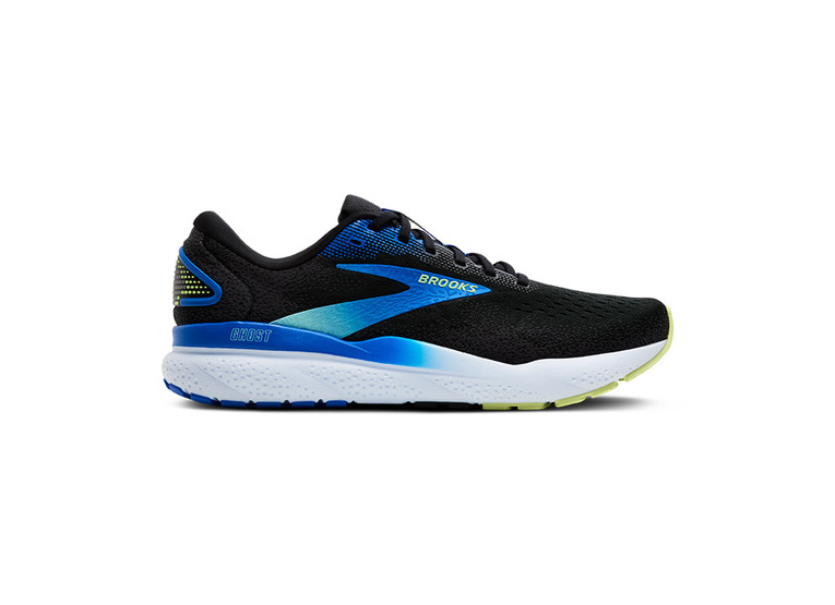 Brooks Ghost 16 loopschoen zwart/cobalt/neo geel heren