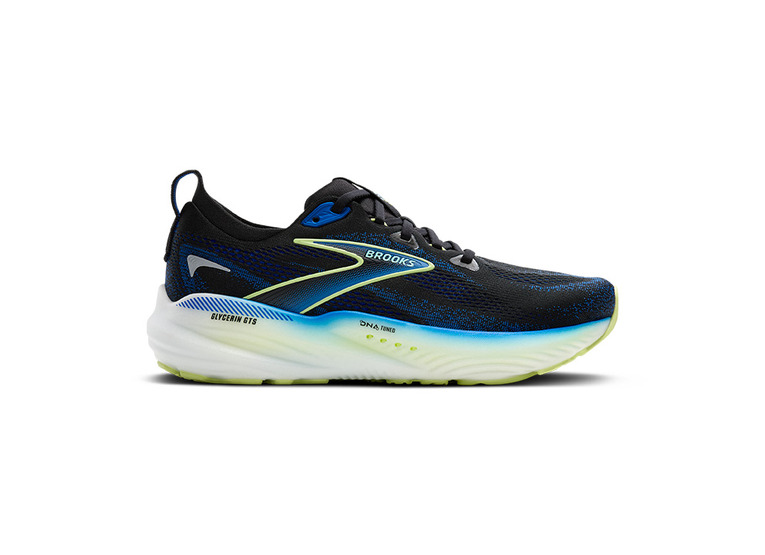 Brooks Glycerin GTS loopschoen zwart/cobalt/neon geel heren